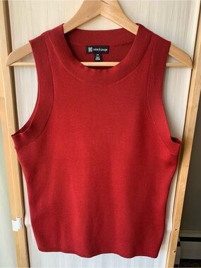 Cable & Gauge Ribbed Knit Burnt Ombre Vest Medium